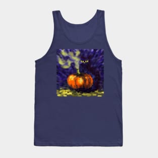 halloween cat pumpkin Tank Top